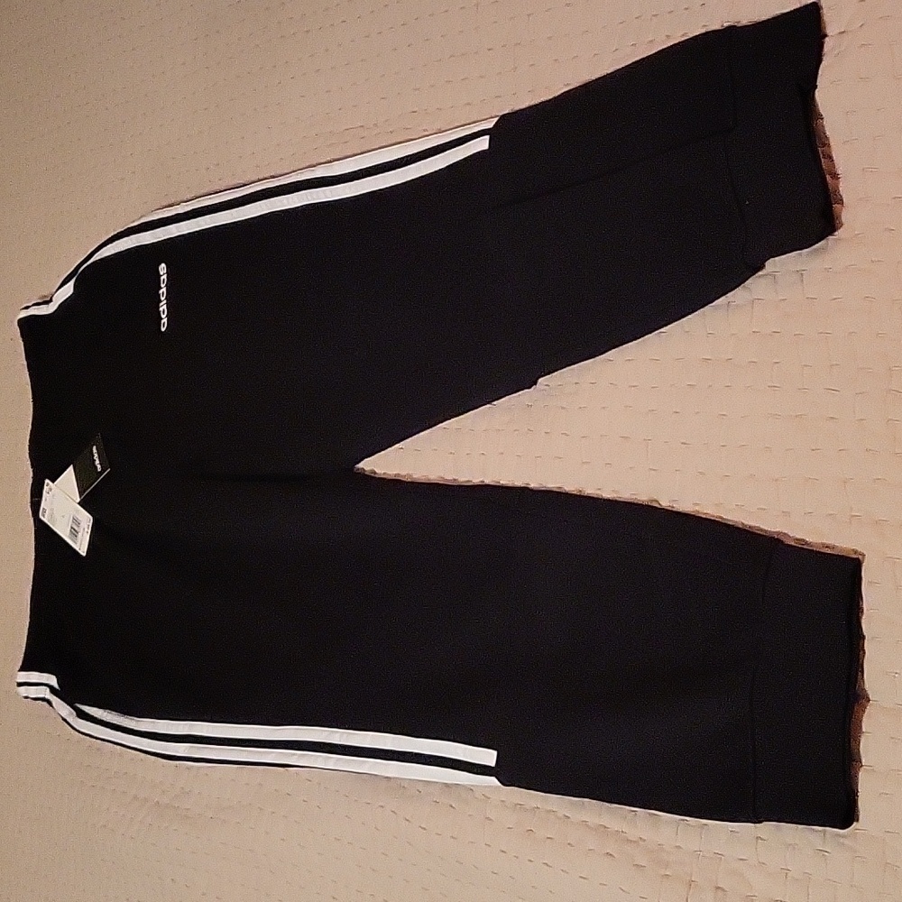 NWT Adidas Black- White Joggers Mens Size Large